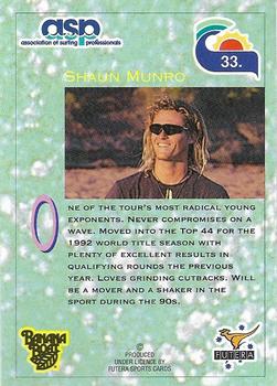1993 Futera Hot Surf #33 Shaun Munro Back